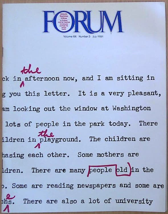 Forum: A journal for the teacher of English outside the United States (Volume XIX Number 3 July 1981)