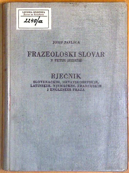 Frazeološki slovar v petih jezikih