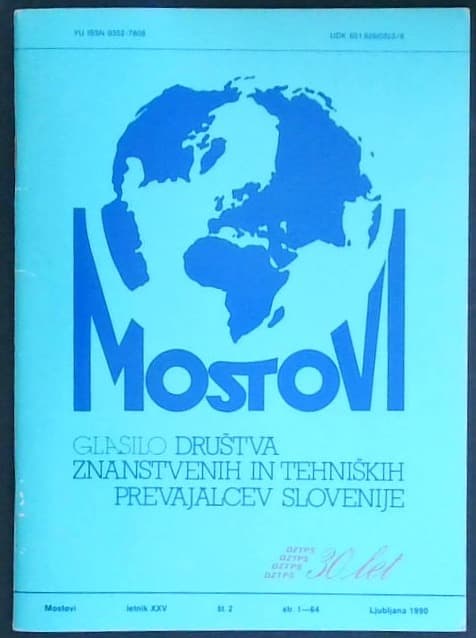 Mostovi : glasilo Društva znanstvenih in tehniških prevajalcev Slovenije