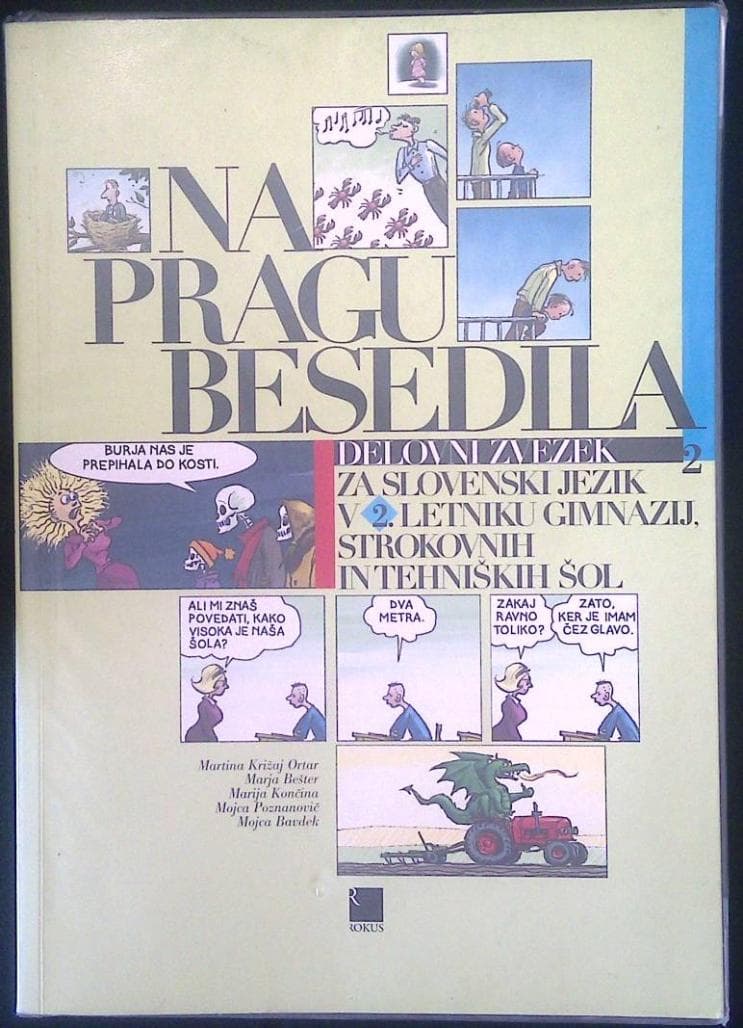 Na pragu besedila 2 - delovni zvezek za slovenski jezik v 2. letniku gimnazij, strokovnih in tehniških šol + rešitve
