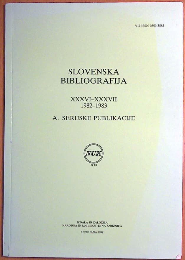 Slovenska bibliografija 1982-1983: A. Serijske publikacije