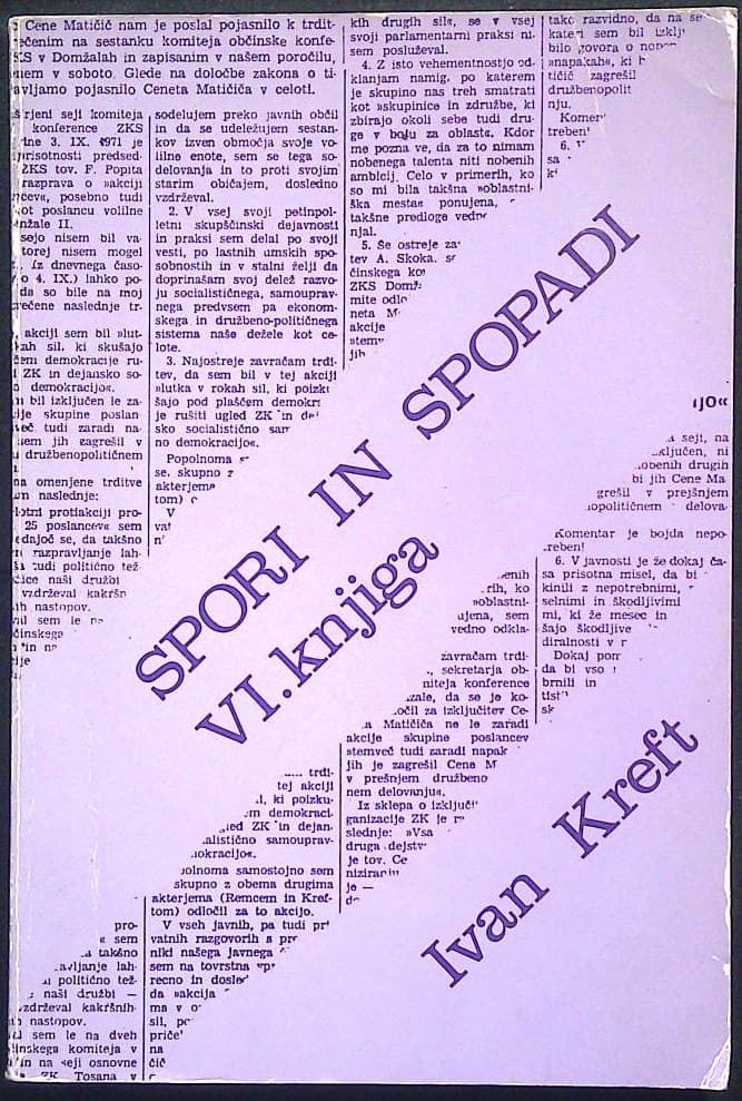 Spori in spopadi VI. knjiga (v spominih in dokumentih)
