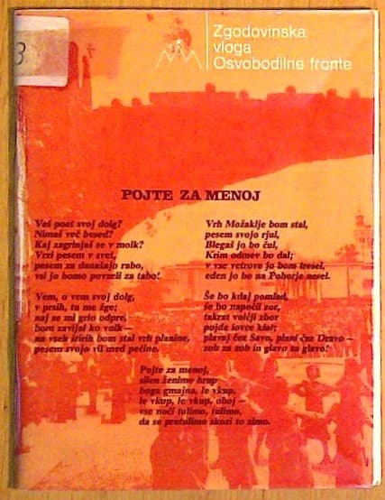 Zgodovinska vloga Osvobodilne fronte : Pojte z menoj