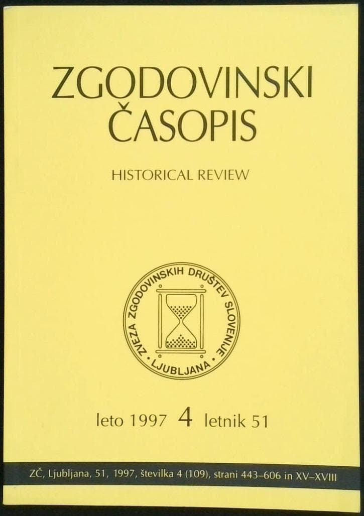Zgodovinski časopis - letnik 51, leto 1997, št. 4 (109)